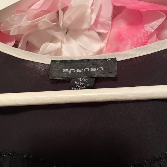 🛍️ 2 for $10 Spense Sheer Cap Sleeve Top Sz Med - Picture 2 of 5